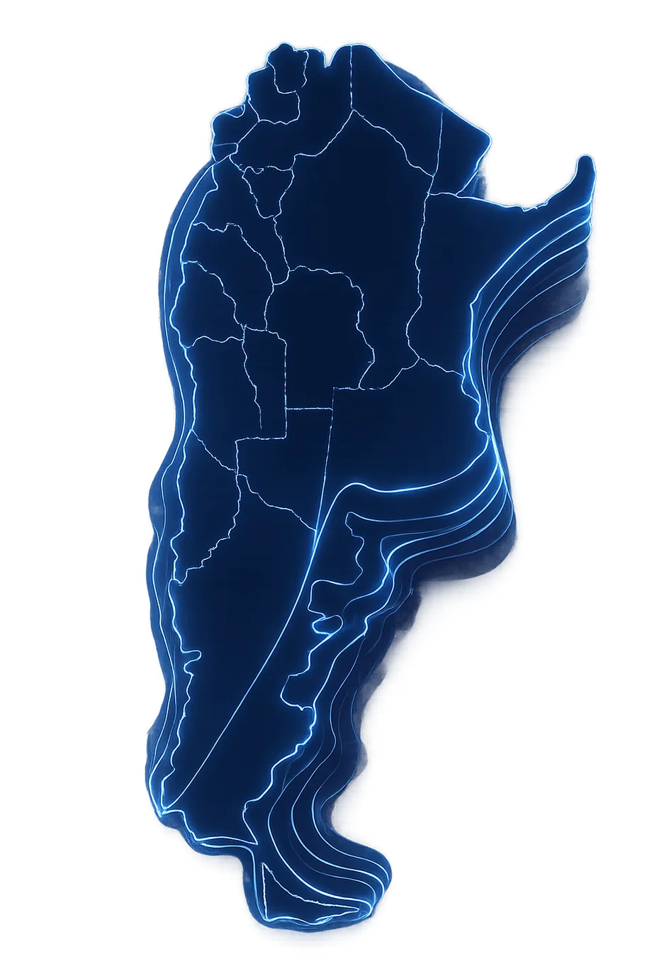 Mapa de Argentina con San Rafael, Mendoza, la base de Godnik DS